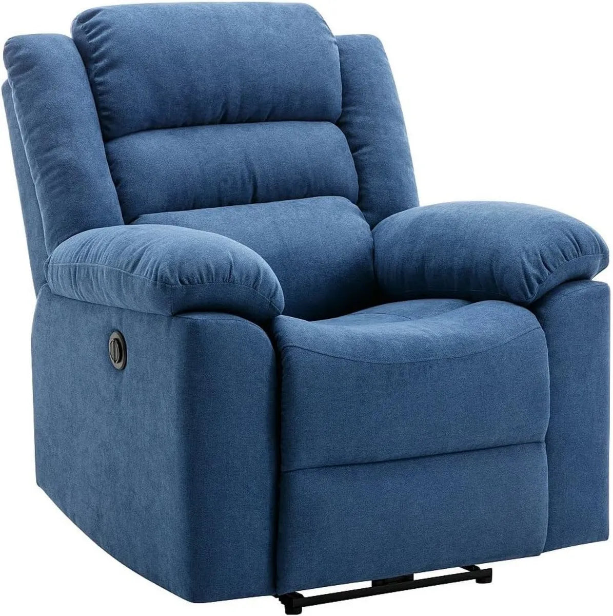 Fauteuil Relax Électrique Inclinable en Tissu Bleu - BUROLO