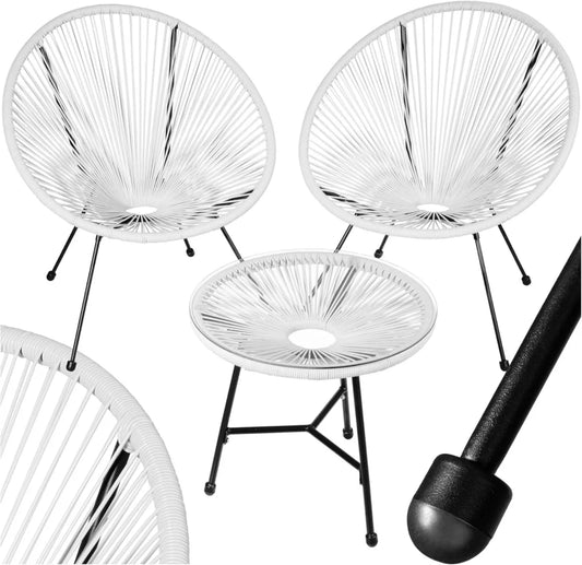 Ensemble de Jardin Acapulco: Table et Chaises en Acier pour Terrasse