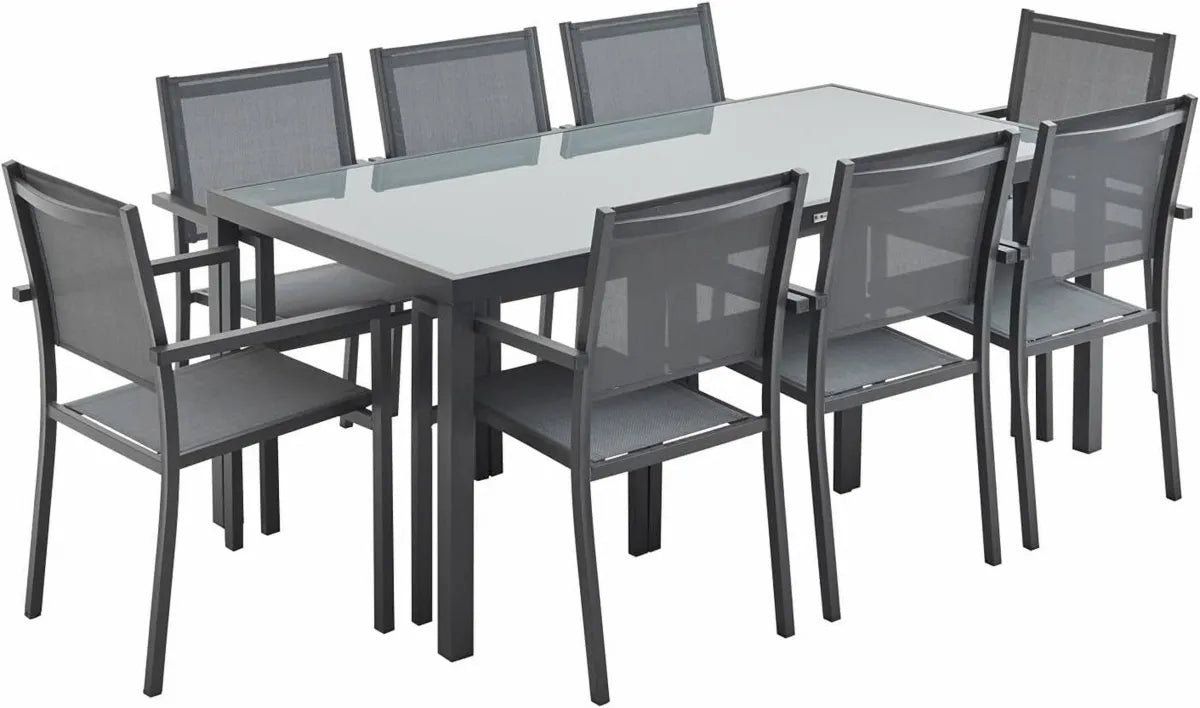 Ensemble de Jardin en Aluminium Capua 180cm, 8 Places