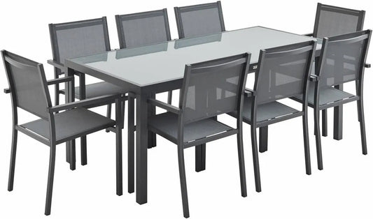 Ensemble de Jardin en Aluminium Capua 180cm, 8 Places