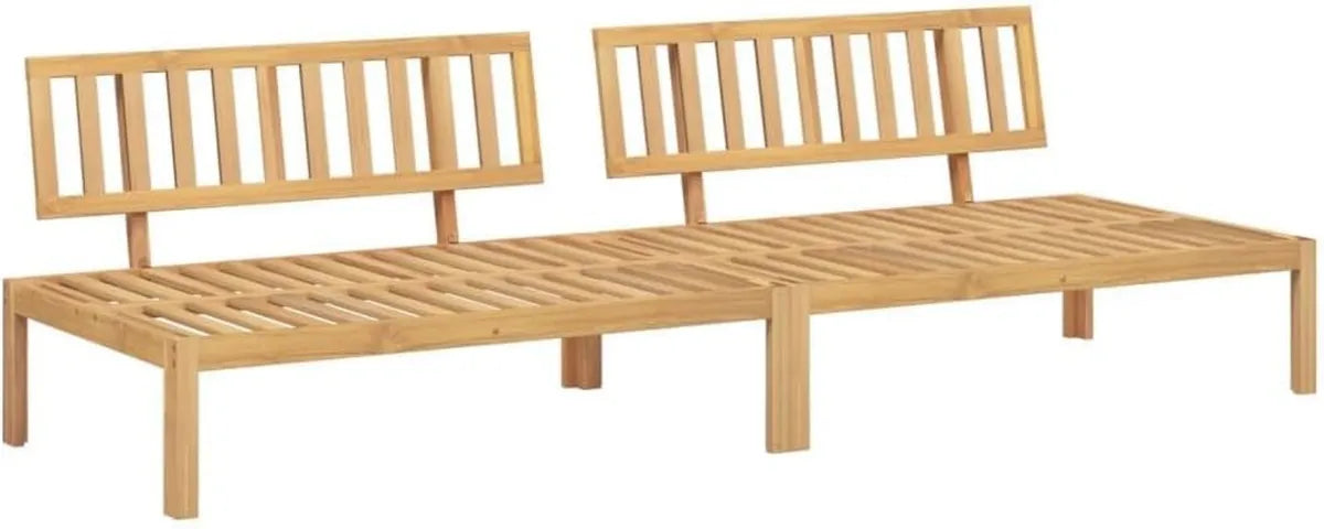 Ensemble de 2 Canapés Centraux de Jardin en Acacia Massif pour Extérieur