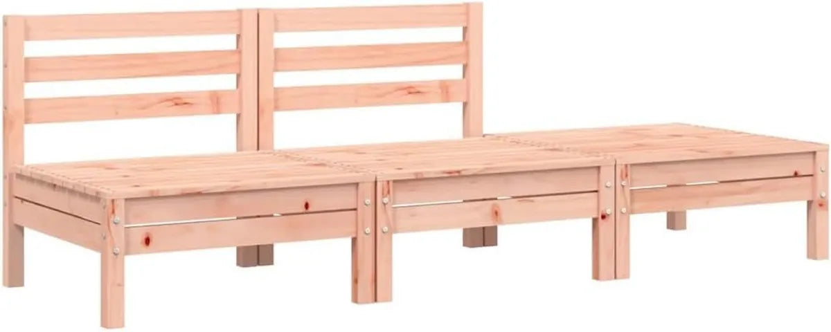 Canapé d'angle modulable en bois massif Douglas pour jardin - 3 places