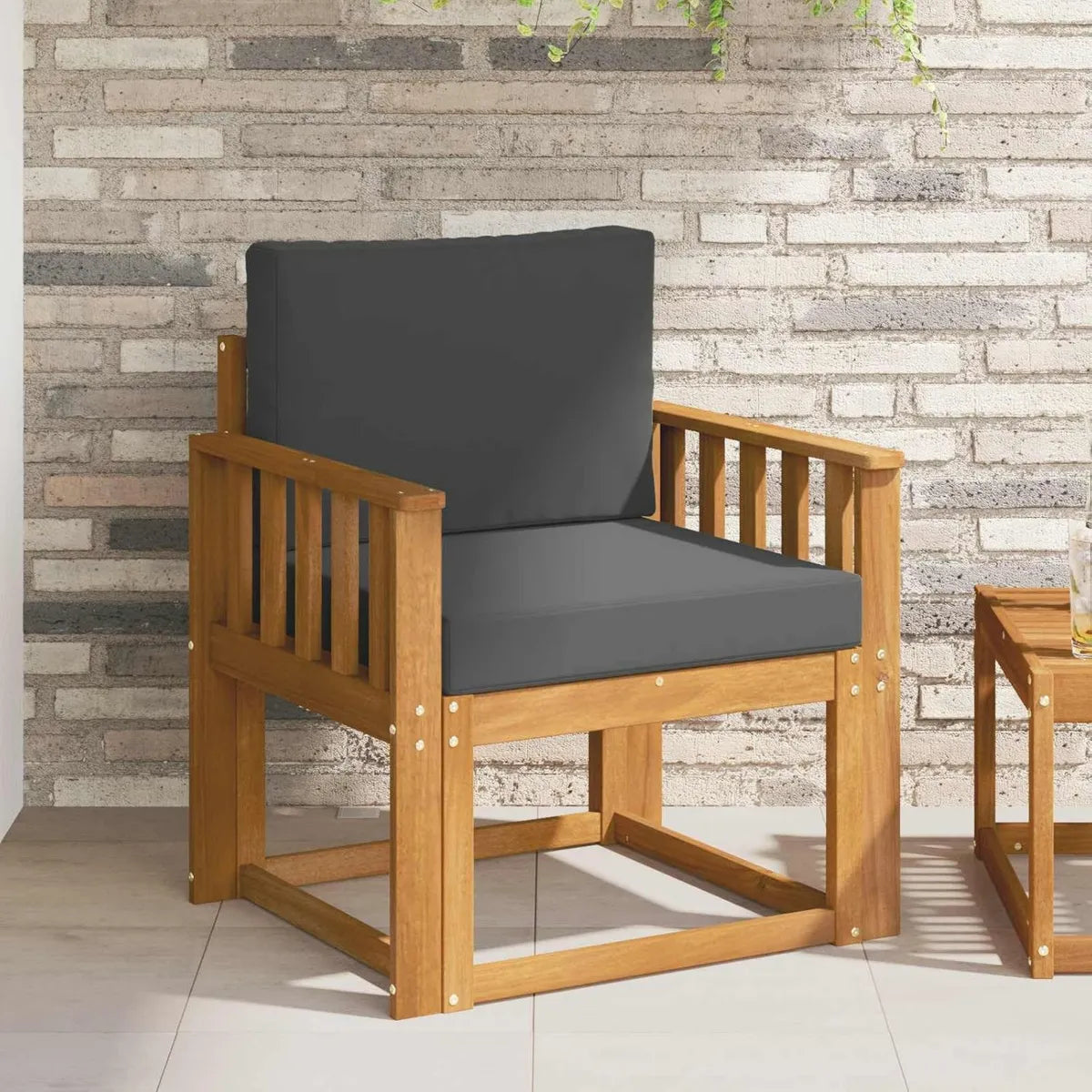 Canapé extérieur modulaire en acacia avec coussins imperméables, pour terrasse et balcon