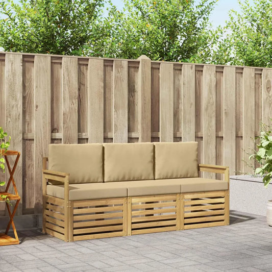Ensemble de Salon en Bois d'Acacia Massif, Modulable et Facile à Nettoyer, Design Élégant pour Jardin et Terrasse