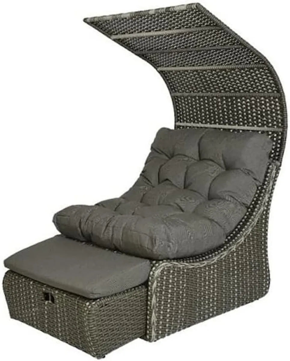 Lit de Jardin en Résine Tressée Gris - Modèle Siesta