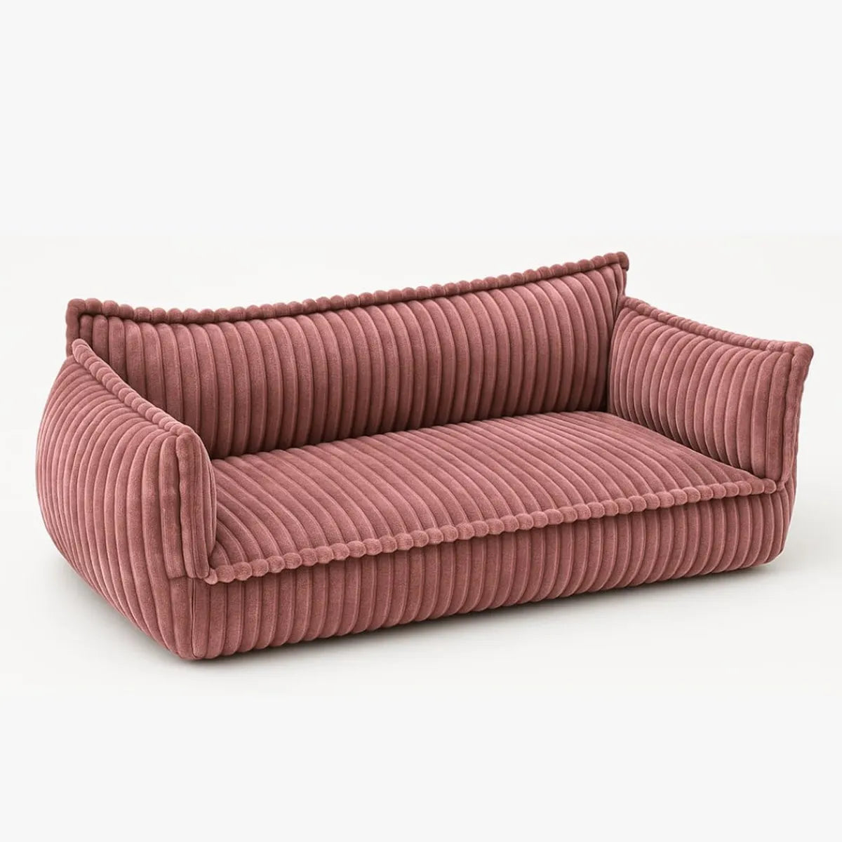 Canapé Enfant Confort en Velours Côtelé Rose avec Motif