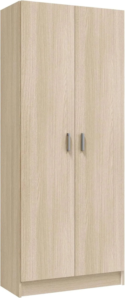 Armoire de rangement – avec Bibliothèque et étagère de rangements, 2 portes, 3 étagères, 180 × 73 × 37 cm