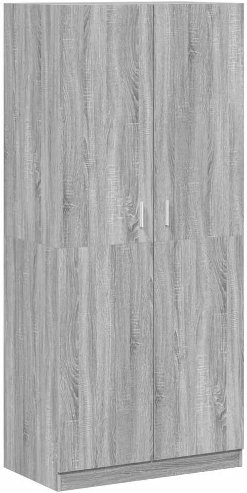 Armoire-penderie et garde-robe de rangement — en bois, avec rangement, 90 × 52 × 200 cm, gris