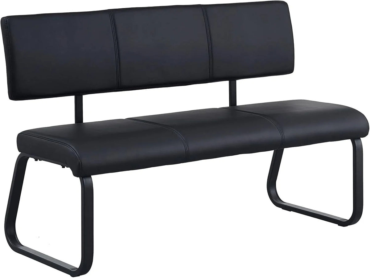 Banc et banquette d'intérieur — avec dossier, 3 Places, noir