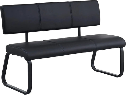 Banc et banquette d'intérieur — avec dossier, 3 Places, noir