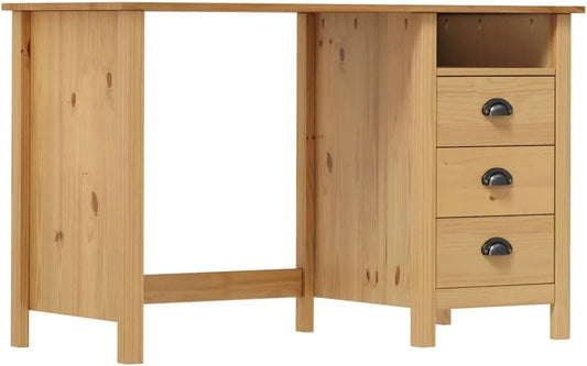 Bureau et table informatique: avec tiroirs, 3 Tiroirs, 120 × 50 × 74 cm, marron