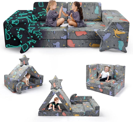 Canapé: pour enfant, convertible, 9 pièces
