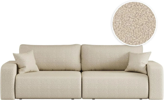 Canapé – ALYA, revêtement en tissu, convertible, revêtement bouclé, 3 Places