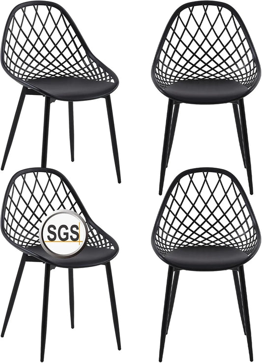 Chaise: en métal, réglable, Lot de 4, noir