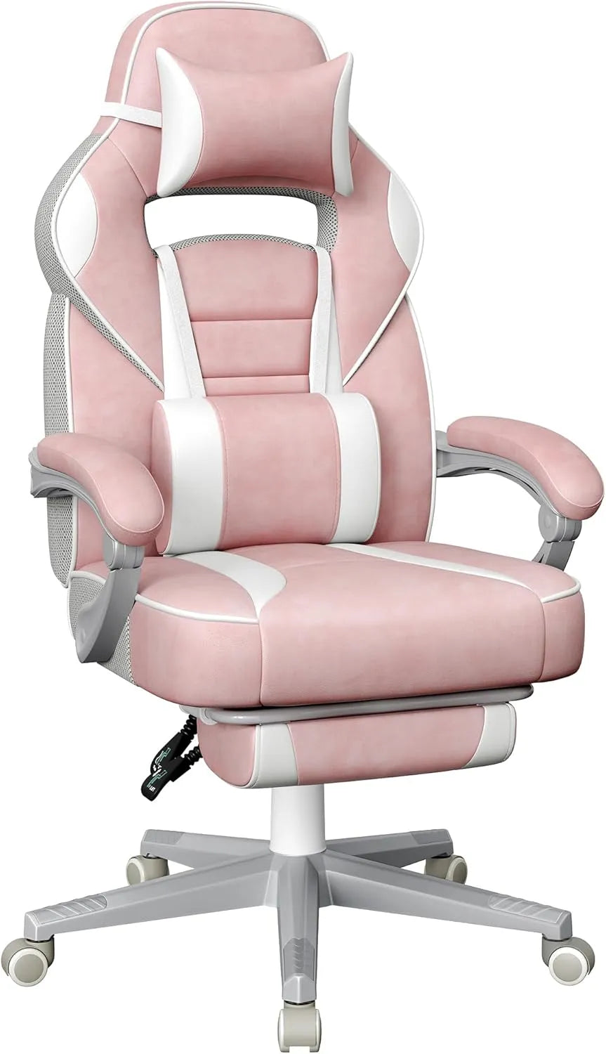 SONGMICS OBG073P01 Fauteuil et chaise rembourrée à bascule — pour gaming, réglable, 150 kg, blanc