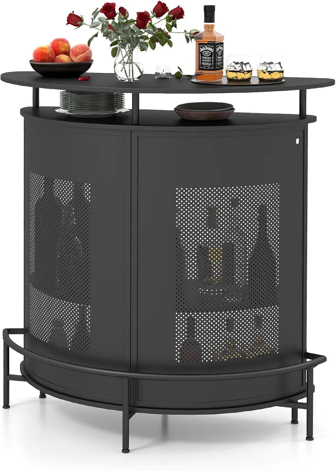 Table de Bar en Cadre Métallique: en métal, noir