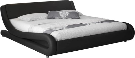 MB Muebles Bonitos: en cuir, en bois, 180 × 200 cm, noir, revêtement en tissu