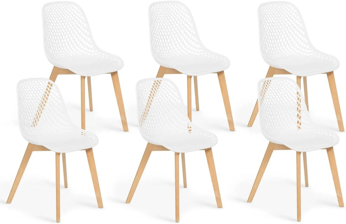 Chaise: Lot de 6, blanc