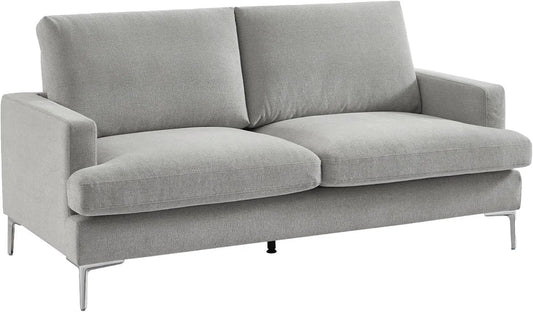 Canapé: P 90, Hans, revêtement en tissu, 3 Places, 89cm, gris