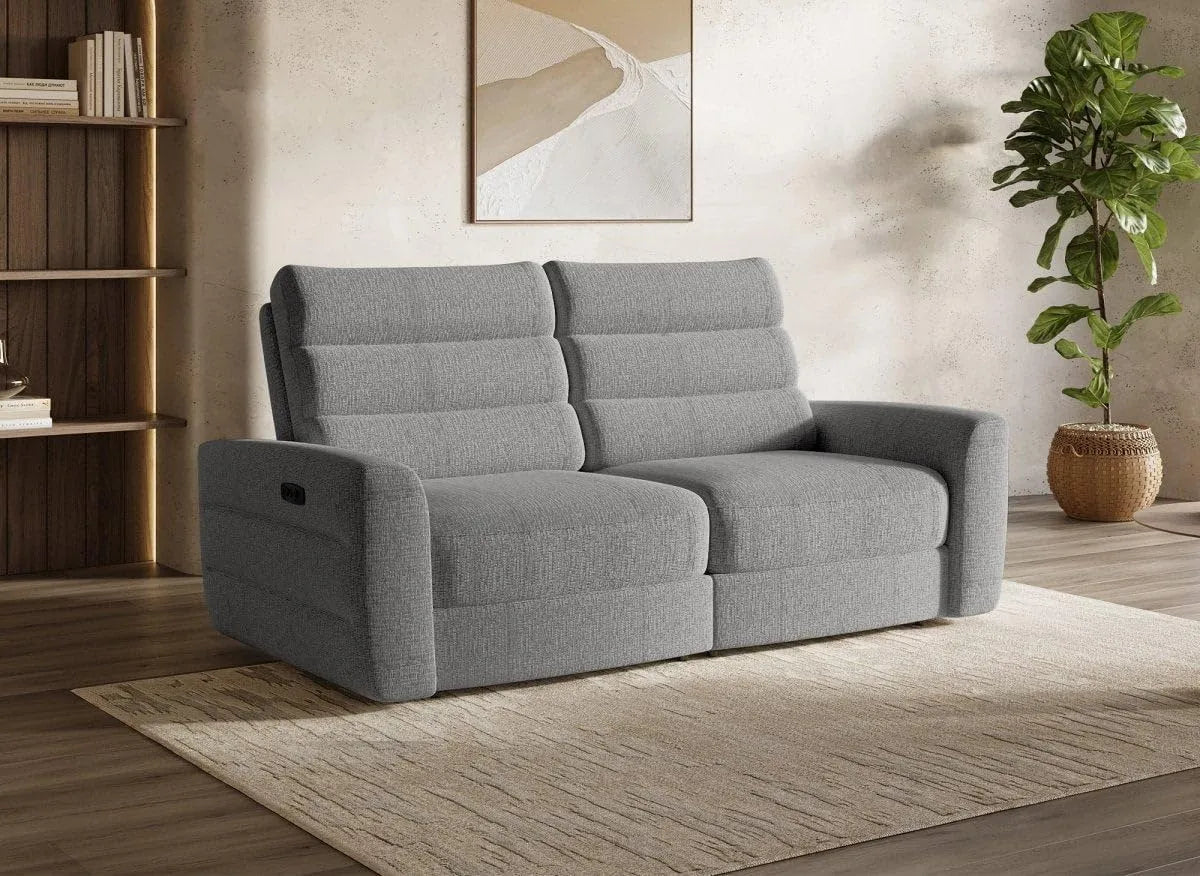 Canapé – revêtement en tissu, revêtement bouclé, 3 Places, gris