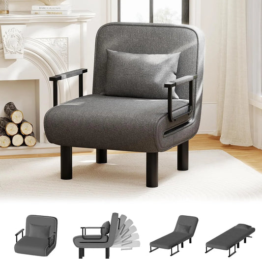 Canapé convertible et canapé-lit — avec bureau, convertible, avec dossier, avec coussins, 1 Place, gris, réglable